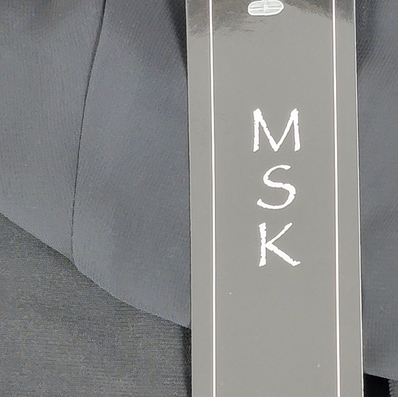 MSK Black Long Sheer Spit Sleeve Cocktail Special Occasion Shift Dress Sz L NEW - Picture 12 of 12